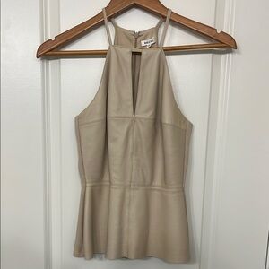 Bailey 44 Cream Faux Leather Front Halter Top
